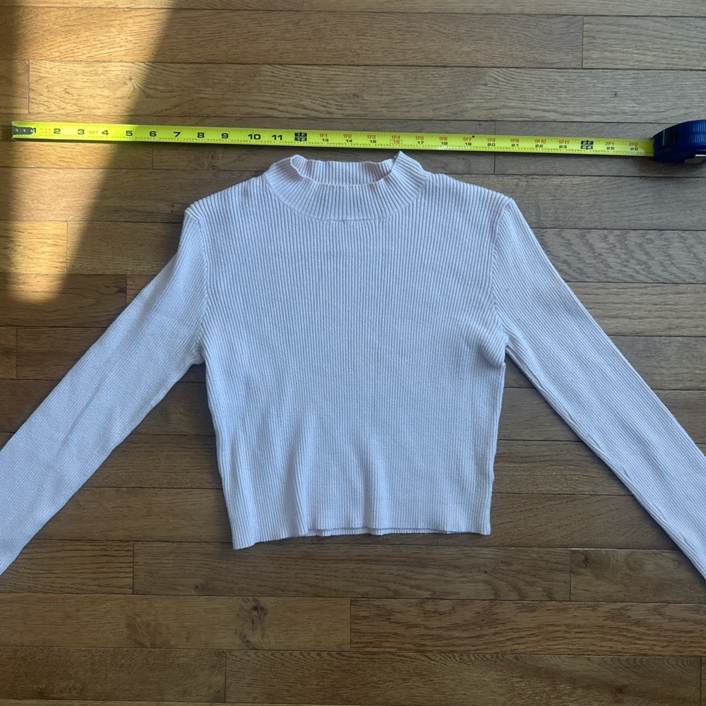 Pink Brand Melville Ribbed Long Sleeve Top Sweater Crop